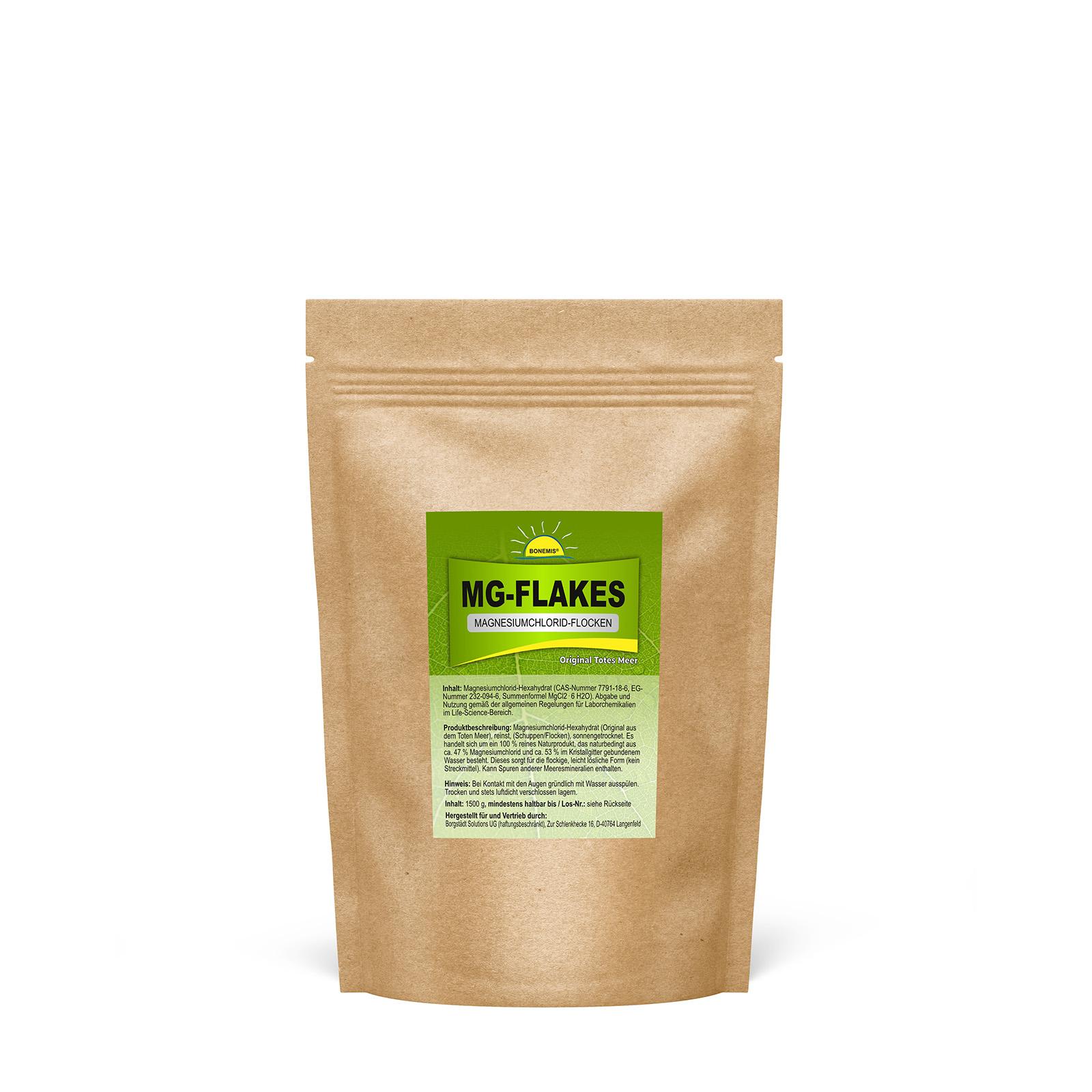 Bonemis® MG-Flakes (Magnesiumflocken, Original Totes Meer), 1,5 kg im Beutel (aluminiumfrei)