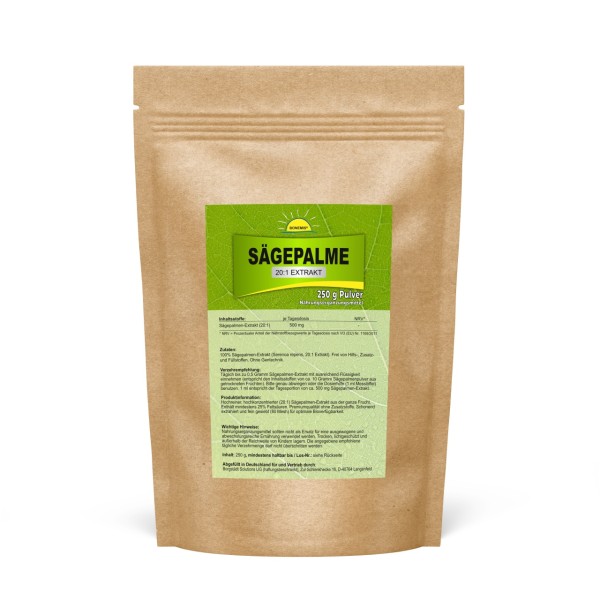 Bonemis® Sägepalmen-Extrakt, hochkonzentriert (20:1), ohne Zusatzstoffe, 250 g Pulver im Beutel