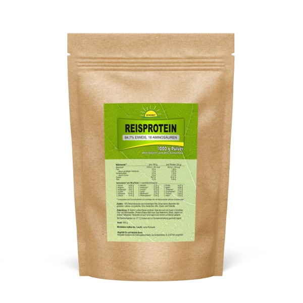 Bonemis® Reisprotein (84,7% Eiweiß, 18 Aminosäuren, fein gemahlen, vegane Premiumqualität), 1 kg