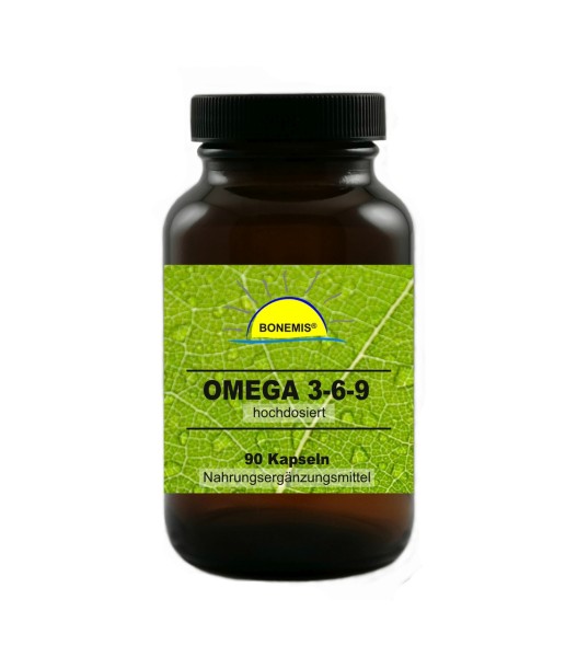 Bonemis® Omega 3-6-9 in Premiumqualität, 90 hochdosierte Softgelkapseln à 1400 mg