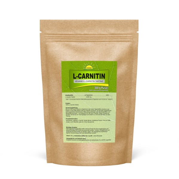 Bonemis® L-Carnitin Tartrat, veganes Pulver, 300 g im Beutel