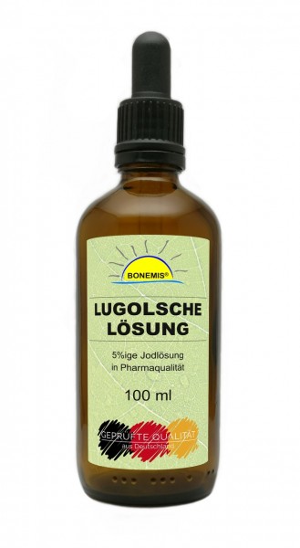 Bonemis® Lugolsche Lösung (Jodlösung 5%), Pharmaqualität, 100 ml in Braunglasflas