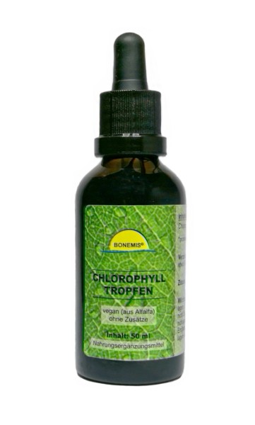 Bonemis® Chlorophyll Tropfen, *Probierpreis* vegan (aus Alfalfa), ohne Zusatzstoffe, 50 ml, Pipette
