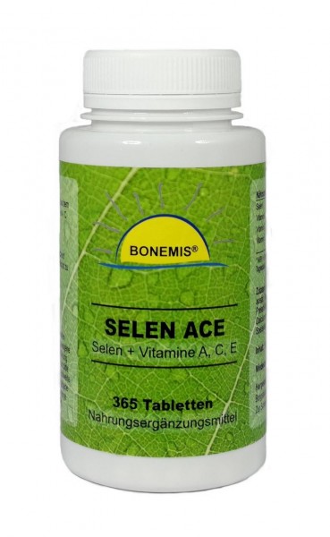 Selen ACE (220 mcg, hochdosiert, vegan) plus Vitamin A, C und E. 365 Tabletten