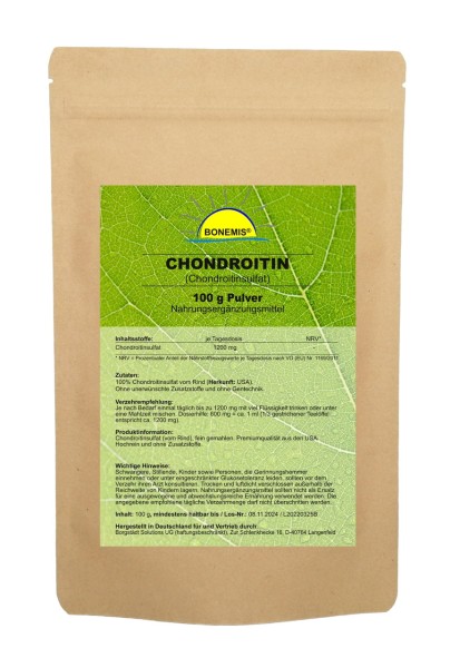 Bonemis® Chondroitin (Chondroitinsulfat vom Rind), Premiumqualität aus den USA, 100 g im Beutel